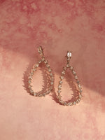 Load image into Gallery viewer, Silver-toned Teardrop Dangle Earrings | Party Wear AD Earrings
