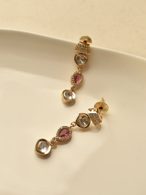 Double-Layer Necklace with Green and Red Stones | Stylish Kundan Necklace set