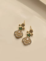 Load image into Gallery viewer, Celeste Floral Emerald Necklace Set | Green Stone &amp; AD Necklace Set
