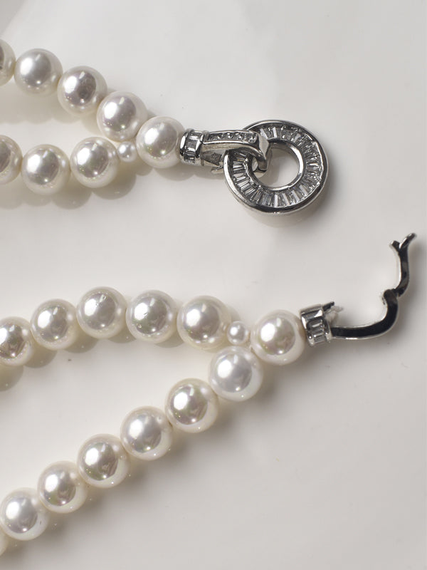 White Colour Beads Choker | Two Line Beads Choker