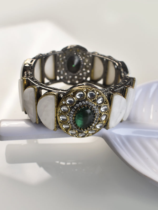 Green Stone Bangles | Openable Bangles