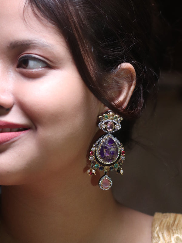 Purpal Earrings | Heavy Earrings
