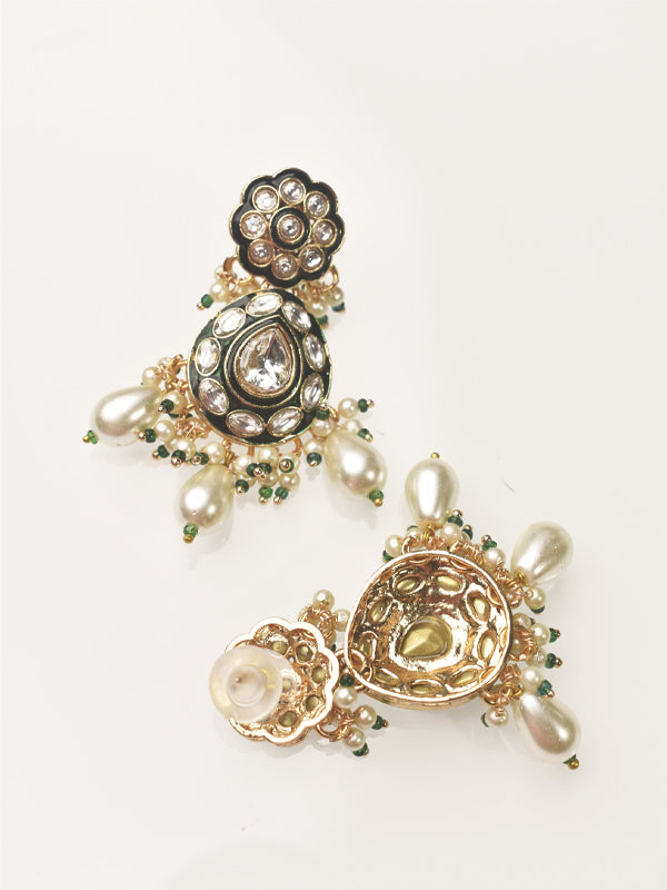 Stylish Kundan Necklace set with Pearl | Bridal Kundan Necklace Set