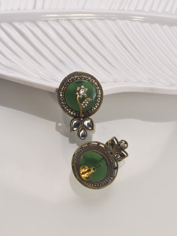 Green Stone Necklace Set | Multi Kundan Necklace Set