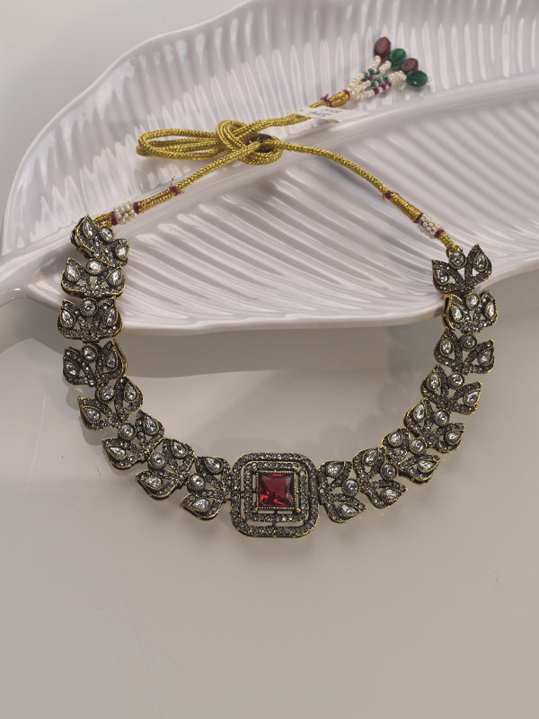 Big Red Stones Necklace set | Kundan Necklace Set