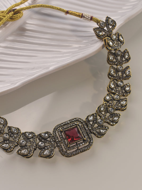 Big Red Stones Necklace set | Kundan Necklace Set