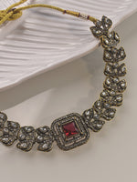 Load image into Gallery viewer, Big Red Stones Necklace set | Kundan Necklace Set
