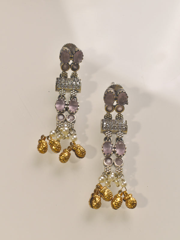 Necklace with pink Square Pendant  | Beautiful Necklace For Woman