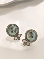 Load image into Gallery viewer, Necklace with floral and circular designs |  Long Kundan Necklace Set
