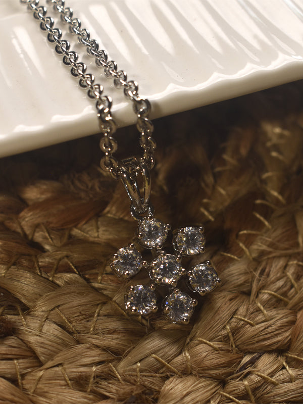 Flower Designs AD Pendant Set | Star shaped Pendant Set