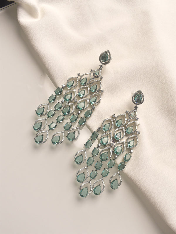 Pair of green gemstone earrings 