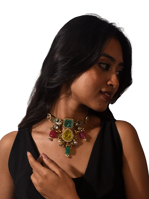 Multi Colour Choker | Kundan Choker