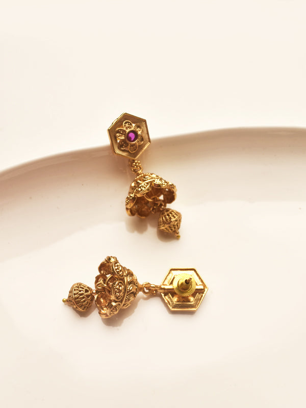 Long Golden Necklace | Golden Matar Mala Necklace With Pendant Set