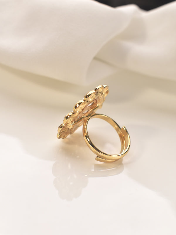 Golden Finger Ring with Stone | Finger Rings For Women