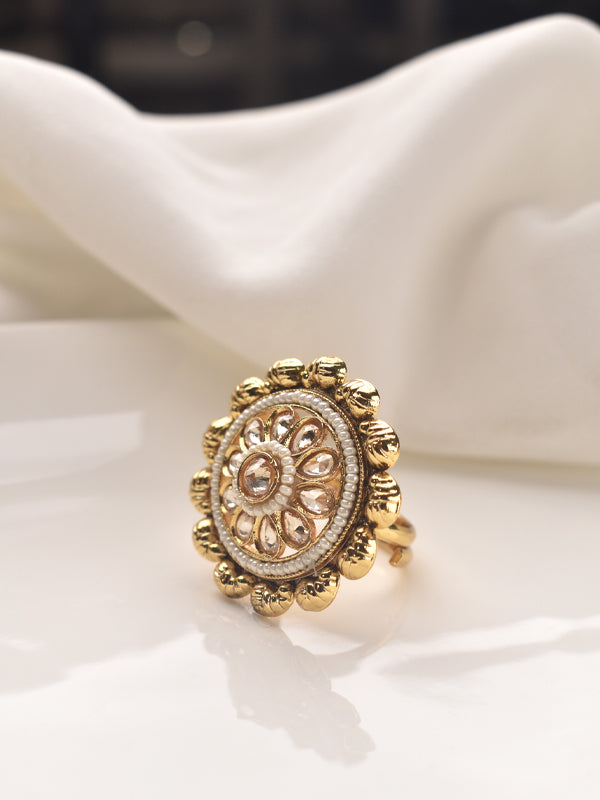 Golden Finger Ring with Stone | Finger Rings For Women