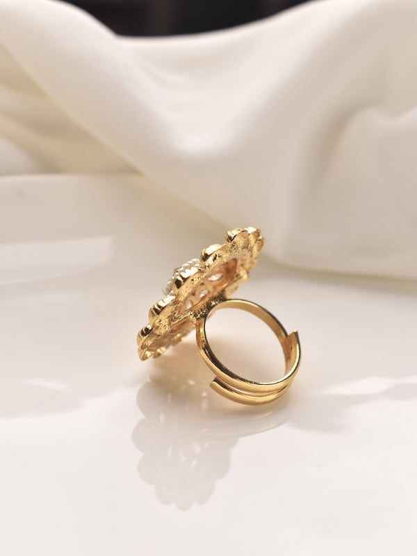 Golden Finger Ring with Stone | Finger Rings For Women