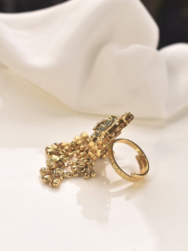 Kundan Finger Rings | Golden Finger Rings For Women