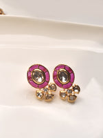 Load image into Gallery viewer, Kundan Necklace Set for Women | Necklace with Pink and white Stones
