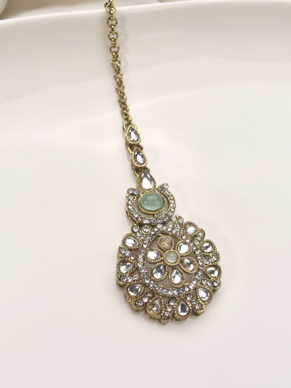 Beautiful Kundan Necklace set | Green stone With Kundan Necklace set