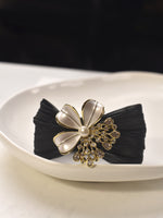 Load image into Gallery viewer, Classic Black Floral Mesh Fashion Bracelet |  Stylish Statement Wrist Jewelry
