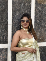 Load image into Gallery viewer, Kundan Necklace with Beaded | Elegant Choker with a Large White Gemstone Pendant

