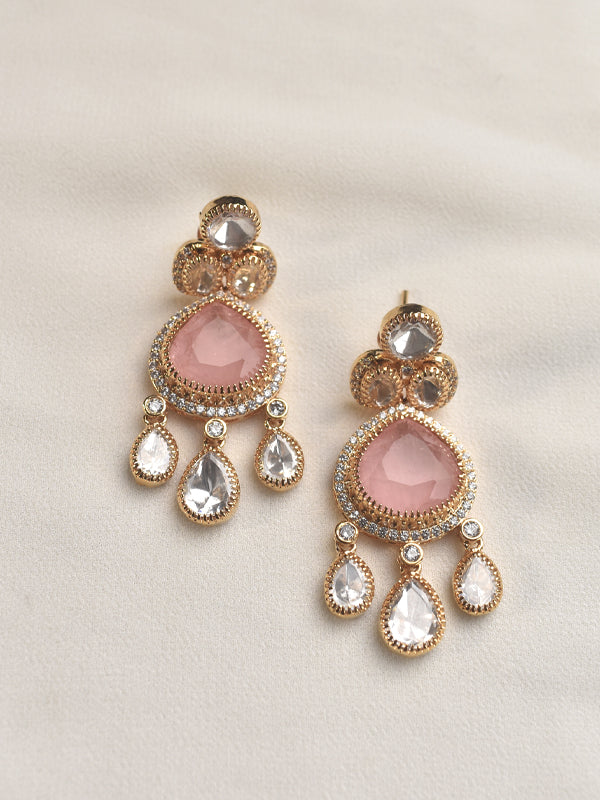 Kundan Necklace Set for Women | Necklace with Pink and white Stones