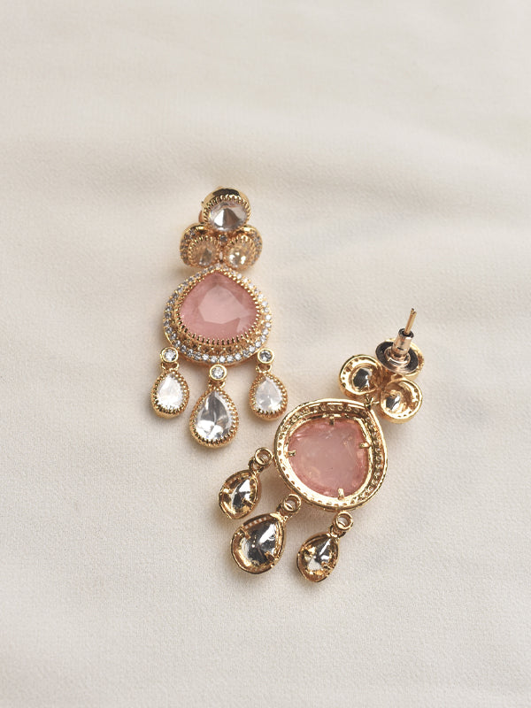 Kundan Necklace Set for Women | Necklace with Pink and white Stones
