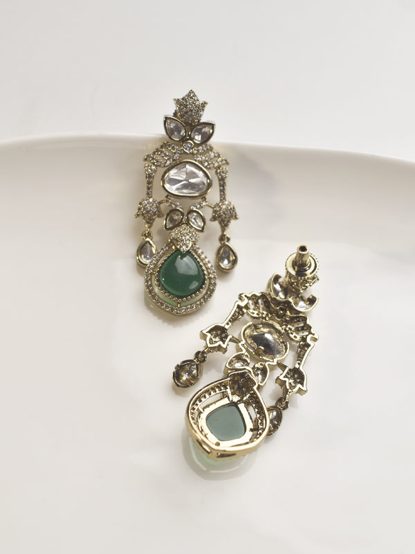 Kundan Necklace Set with Green Stone | Stylish Green Necklace set