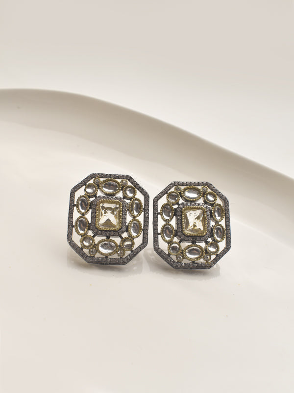 Ornate Pendant Featuring with Kundan | Hexagonal Pendant Set