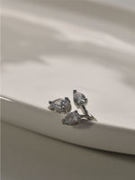 Load image into Gallery viewer, Silver Ring with Three Pear-Shaped Gemstones | Stylish Ad Finger Ring
