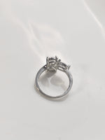 Load image into Gallery viewer, Silver Ring with Three Pear-Shaped Gemstones | Stylish Ad Finger Ring
