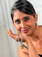 Load image into Gallery viewer, Necklace with a Yellow Gemstone Pendant | Beautiful Party Wear Necklace
