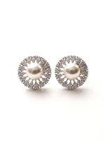 Load image into Gallery viewer, AD Earrings with Pearl-like Centers | Stylish AD Stone Earring
