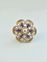 Load image into Gallery viewer, Majestic Floral Cocktail Ring | Stunning Floral Statement AD Ring
