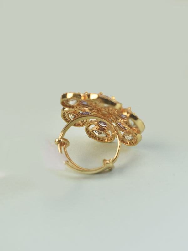 Majestic Floral Cocktail Ring | Stunning Floral Statement AD Ring