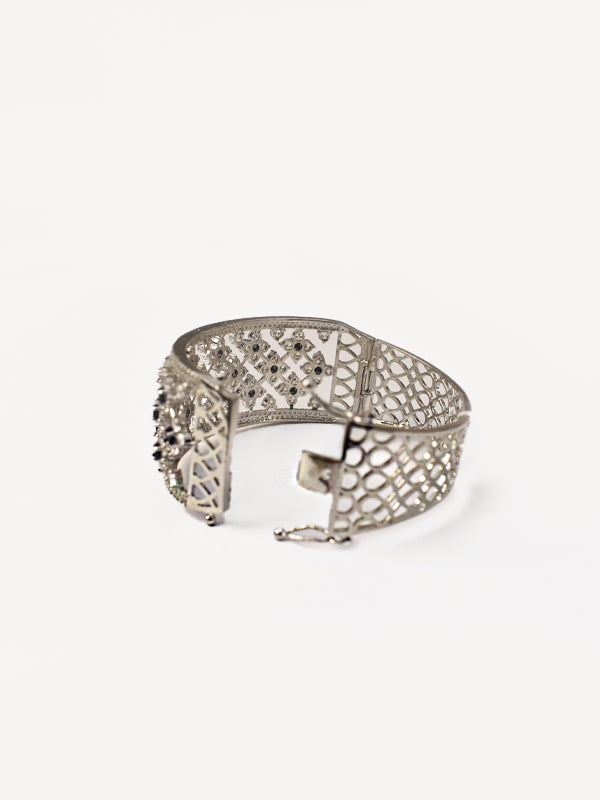 Beautiful Blue Stone Bracelet | Stylish Floral Design AD Bracelet