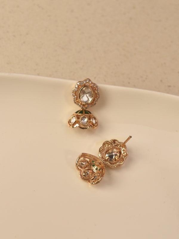 Decorative Arch-Shaped Kundan Pendant | Stylish Kundan Pendant Set