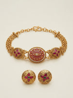 Load image into Gallery viewer, Traditional Gold-toned Jewelry Combo | Classic &amp; Elegant Combined Bracelets and Stud

