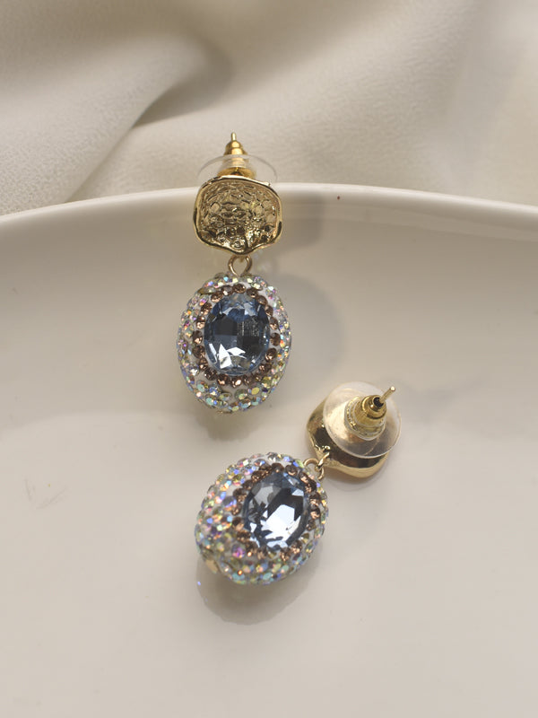 Necklace with Blue Pearls and Crystal-like Beads | Fashion Necklace with Crystal-Embellished Beads