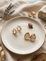 Load image into Gallery viewer, Classic &amp; Elegant Combined Earrings | Pearl Hoop and Stone Stud Earrings
