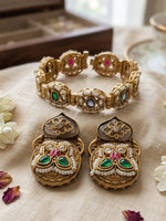 Load image into Gallery viewer, Multi-Colored Antique Jewelry Combo Set | Bracelet and Earring Combo Set
