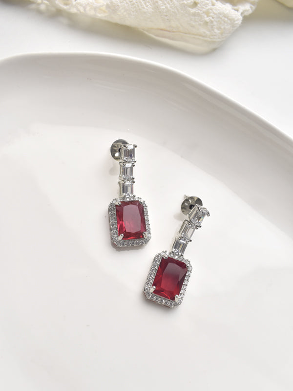 Necklace with a Red Gemstone Pendant | Beautiful Party Wear Necklace set