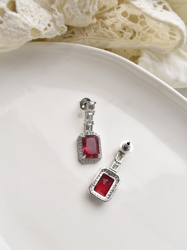 Necklace with a Red Gemstone Pendant | Beautiful Party Wear Necklace set