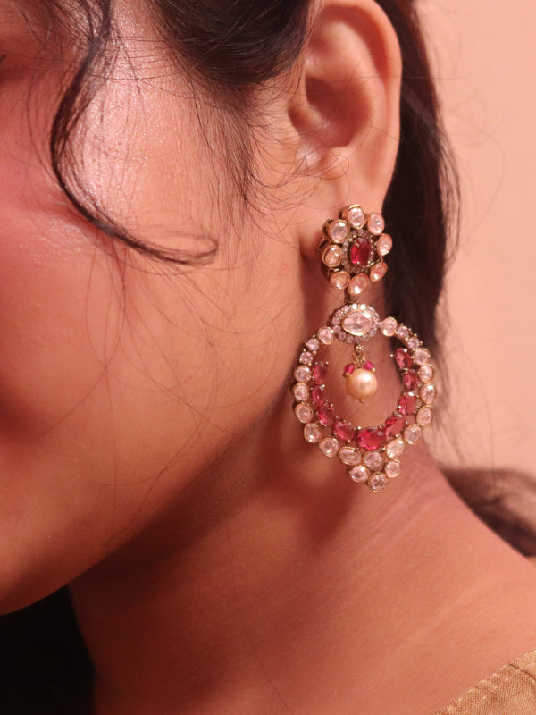 Pink Earrings | Stone Earrings