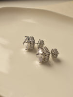 Load image into Gallery viewer, Radiant Square Solitaire Studs | Icy Princess Double-Sided CZ Studs
