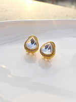 Load image into Gallery viewer, Kundan Stud | Golden Polish Earrings
