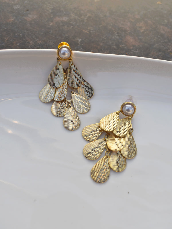 Long Anti Tarnish Earring | Earrings with Leaf-Shaped Designs