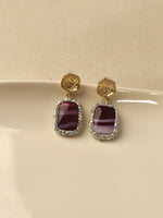 Load image into Gallery viewer, Deep Wine Cushion-Bead Necklace with Crystal Halo Pendant | Royal Maroon Agate Bead Necklace with Statement Pendant
