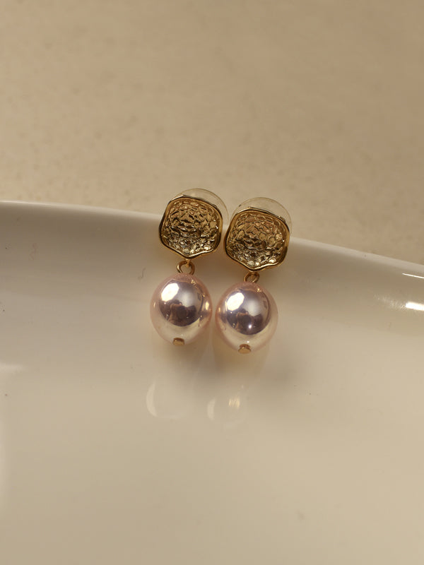 Orbit Two-Tone Metallic Pearl Necklace Set | Pearl Necklace with Golden Chain