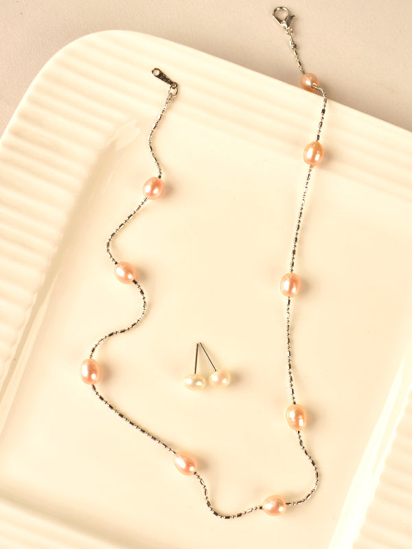 Pink Pearl Necklace | Pearl Chain